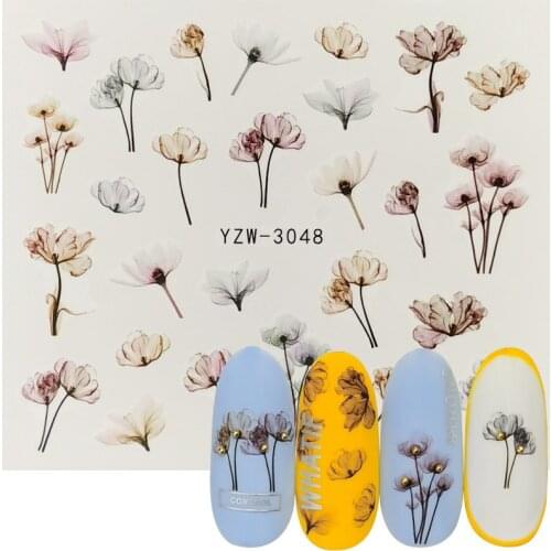 1 Sheet Nail Water Decals Transfer Stickers Flower Butterfly Rose Mixed Patterns Colorful Nail Art DIY Design Decorations