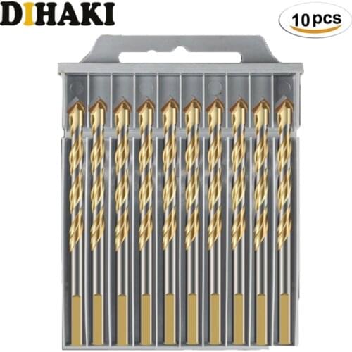 10pcs/pack Tile Drill Bits Triangle Tile Drill bits Woodworking Ceramic Concrete Tungsten Carbide Drill Power tool Accessories