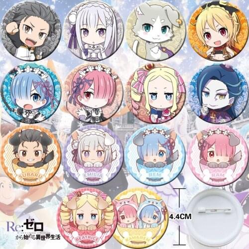 18pcs Re: Life in a Different world from zero Rem Bedge Collect Figure Bags Badge Button Brooch Pin Souvenir Figuras Gift