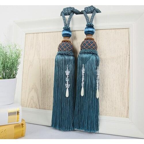 2Pcs Curtain tieback Hanging Ball Curtain Hook Bandage Lashing Lobbing Strap Tassel Tieback Buckle Home Decoration