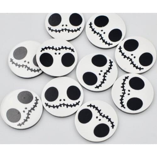 20mm Round skull Flat back Acrylic sheet Miniature pattern applique 10pcs DIY christmas scrapbook craft OF177