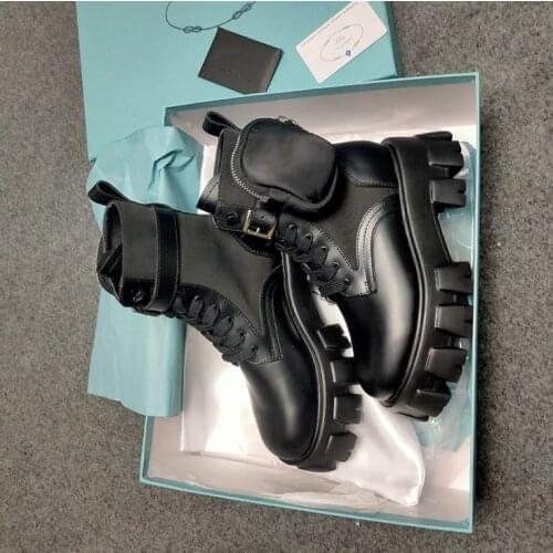 2020 Fashion Women Ankle Boots Autumn Lace Up High Quality Leather Boot Anti-slip Wear-resistant Comfortable Women Ankle Boot