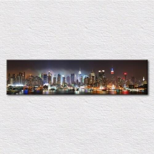 Free Shipping quality Large size canvas prints Painting of new york city night as christmas gift for friend birthday