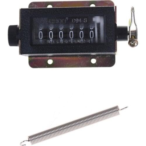D94-S 6 Digit Resettable Mechanical Pulling Count Counter Metal + Plastic