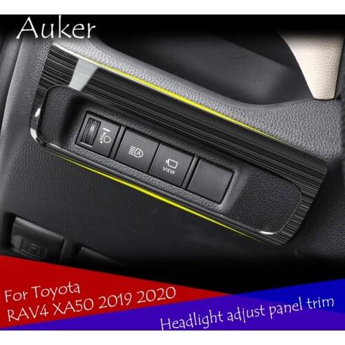 For Toyota RAV4 XA50 2019 2020 Car headlight light switch headlight adjustment button control panel trim car styling