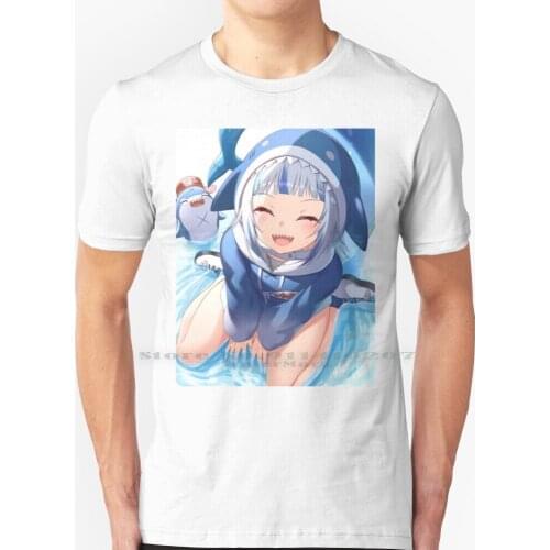 Gawr Gura T Shirt 100% Pure Cotton Gawr Gura Hololive Gawr Gura Shark Anime Gawrgura Gawrt Holomyth Eekum Bokum Inugami Korone
