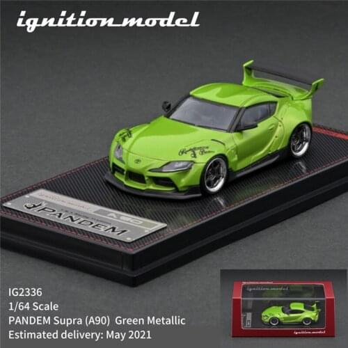 IG 1:64 PANDEM Toyota Supra (A90) Green Metallic Diecast Model Car