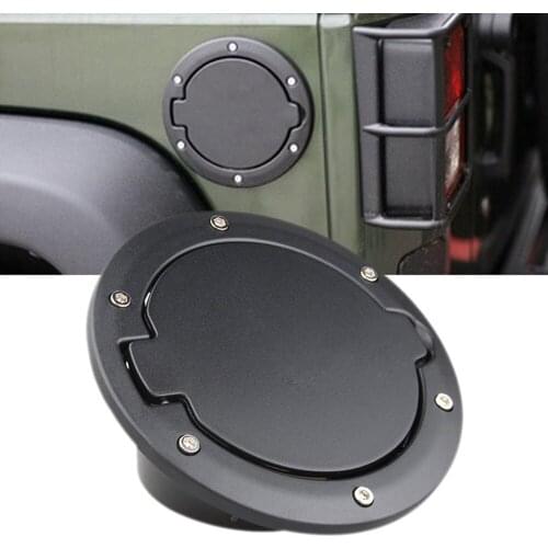 Black Powder Coated Steel Gas Fuel Tank Cap Cover for Je ep Wrangler JK Accessories Parts 2007- 2017