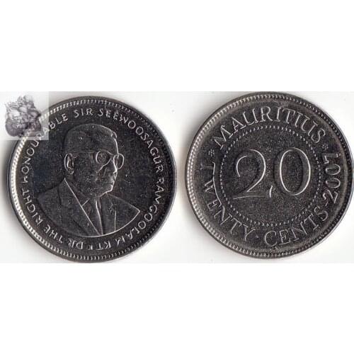 Mauritius 20 Cents 2007 Edition Coins Africa New Original Coin Unc Collectible Real Rare Commemorative