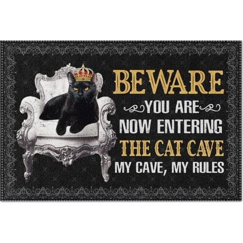Metal Tin Retro Sign Beware You are How Entering The Cat Cave My Cave, My Rules Vintage Novelty Bedroom Living Room Home Office