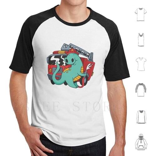 Cute Firefighter Dinosaur For Kids Trex Gifts T Shirt Men Cotton 6xl Cute Firefighter Dinosaur Kids Trex Baby Dinosaur Birthday
