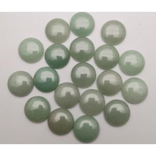 Fashion Aventurine natural stone round cabochon beads for jewelry charm 20Pcs/lot 20mm diy Ring accessories no hole wholesale