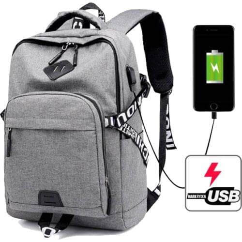 USB Charge 2019 Fashion Couple Backpack for Men Women High School Bags for Teenagers Laptop Bag 15.6 Inch Casual Daypack Large