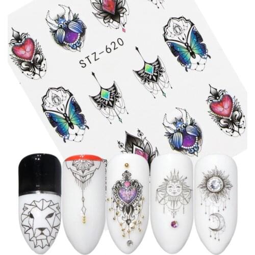 Nail Sticker Flower Water Transfer Black Necklaces Jewelry Nail Decal for Professional Salon Nails Decoration Nail Foils Sticker