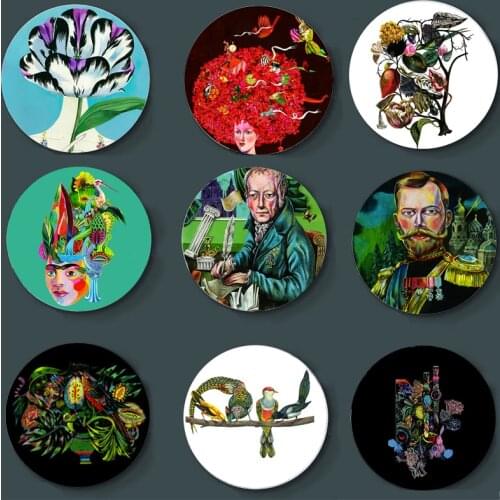 Olaf Hajek Painting Wall Plate Beautiful European Style Decorative Plate Simplicity Art Plate Home Bar Studio Wall Decoration