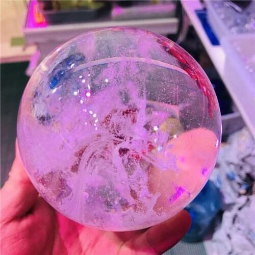 Natural quartz crystal white fused crystal ball handicraft living room decoration