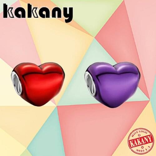 2021 New High-quality 925 Sterling Silver Red Heart-shaped Beads Suitable For Diy Bracelet Valentines Day Romantic Gifts