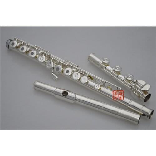 New Arrival PWARL PEARL-665RBE Cupronickel Tube Silver Plated C Tune Flute Free Shipping 17 Holes Opening Metal Flute With E Key