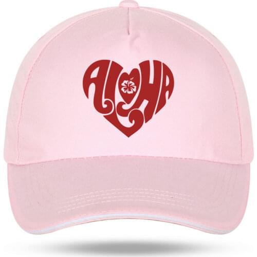 New Men Women Fashion Aloha Heart Hawaiian Funny Print Baseball Caps for Hip Hop Cotton Velcro Trucker Cap Bone Dad Hats
