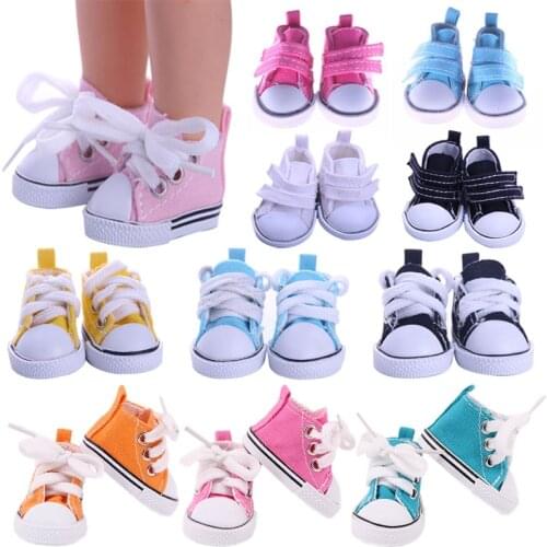 5Cm Doll Canvas Shoes For 14.5 Inch Nancy American Doll&BJD EXO Doll&32-34Cm Paola Reina Doll Our Generation Girl Toy Russia DIY