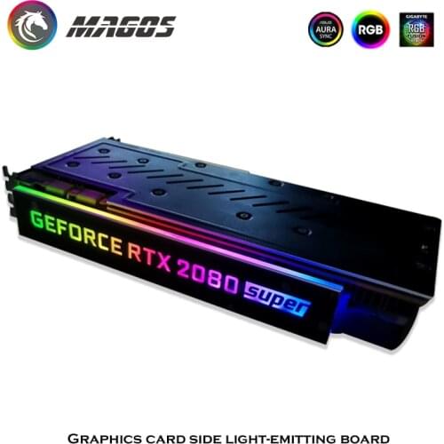 Customize ARGB VGA Decoration Graphics Card Side Light-emitting Board RGB GPU Side Panel 5V3PIN/12V4PIN AURA Lighting Board
