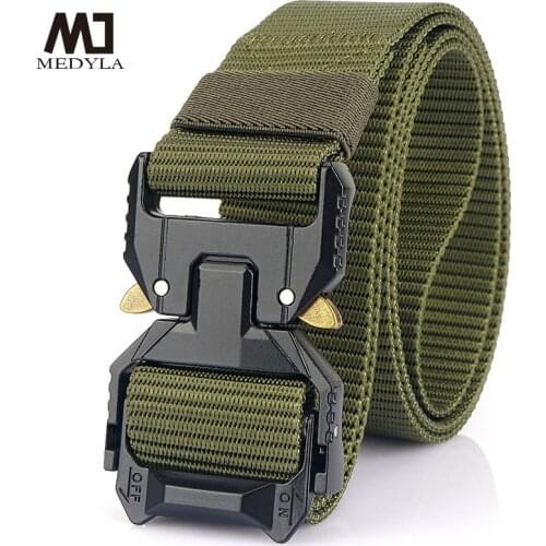 MEDYLA Army Tactical Belt For Men Anti-Rust Alloy Buckle 1200D Strong Real Nylon Outdoor Sports Hiking Belt MN4009