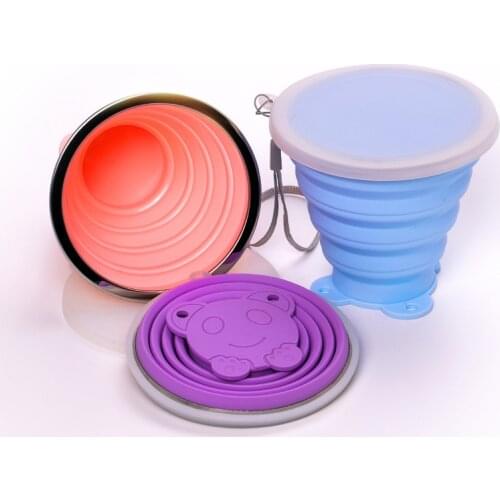 Collapsible Cup 270ml BPA FREE Food Grade Water Cup Travel Silicone Retractable Coloured Portable Outdoor Coffee Folding Cups