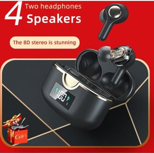 The New T22 Digital Display Wireless Tws Bluetooth Headset Sports In-ear Dual-motion Coil Bilateral Stereo Headset