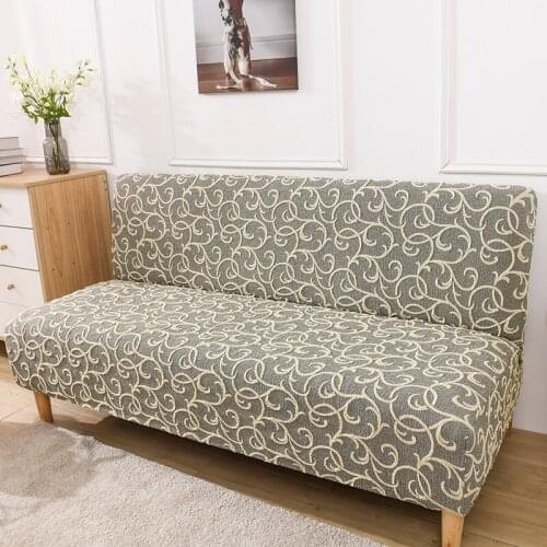 Thicken Folding Sofa Bed Cover for Living Room Jacquard European Style Without Armrest Couch Covers for Sofas Elastic Protector