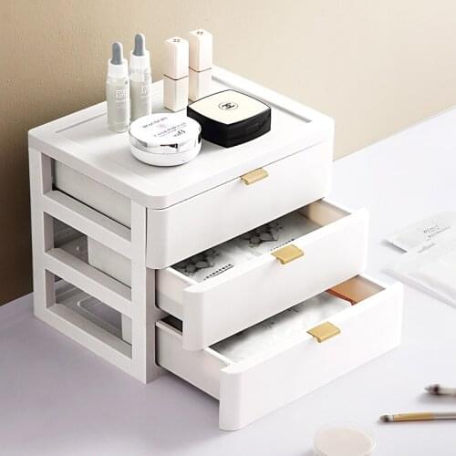 Drawer Storage Box Cosmetic Storage Office Student Stationery Table Multifuncation Desktop Plastic Dustproof Storage Artifact