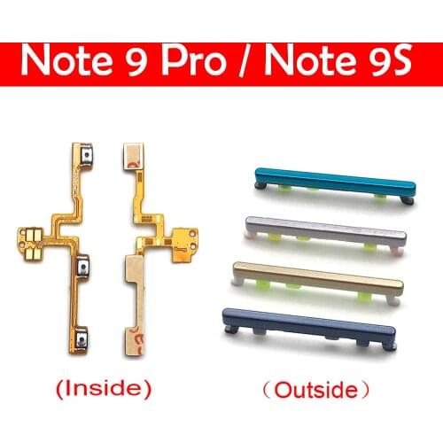 New Power Volume Side Key Button Flex Cable Ribbon For Xiaomi Redmi Note 9S 9 Pro Replacement Parts