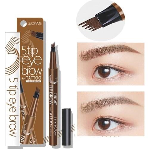 5 Fork Liquid Eyebrow Pencil Natural Tattoo Eyebrow Extremely Fine-grained Liquid Eyebrow Pen Available Cosmetics TSLM1