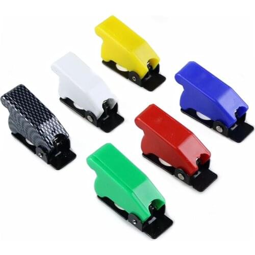 1PCS Toggle-Switch 12mm Red, black green white yellow Carbon fiber color toggle switch cover dustproof ss