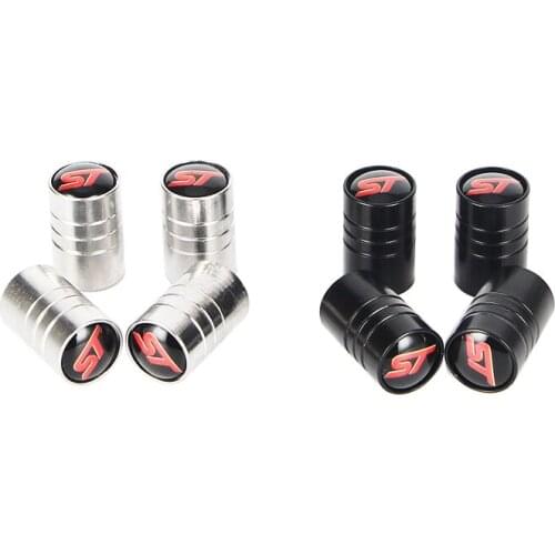 4 pcs New Fashion Car styling Wheel round Tire Valve Caps for Ford ST FOCUS 2 3 Mondeo Fiesta Kuga MK2 MK3 MK4