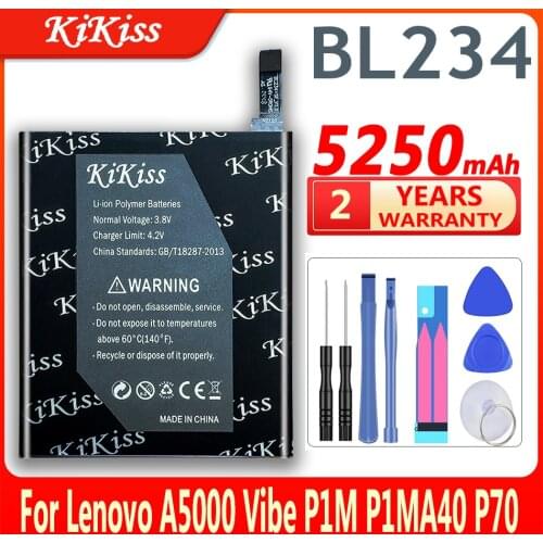 5250mAh BL234 Battery for Lenovo A5000 Vibe P1M P1MA40 P70 P70t P70-T P70A P70-A Mobile Phone Battery