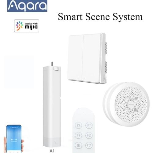 Aqara A1 Wifi Curtain Motor + D1 Wireless Wall Light Switch + M1S Hub Gateway with RGB Led Night Light Smart Scene Home Control
