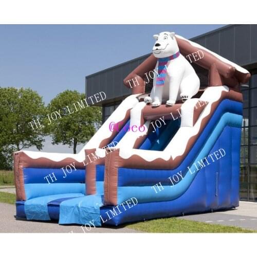 Free air ship to door,2019 new design Polar Bear Inflatable Slides, good quality Inflatable Bouncer Slides water slides