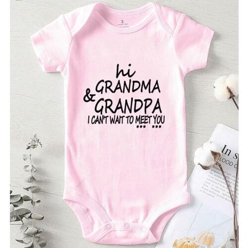 Bodysuit for Newborns Children Jumpsuits Kids' Things Baby Clothes Winter Hi Grandma Grandpa Printed Boy Girl Infant Clothing