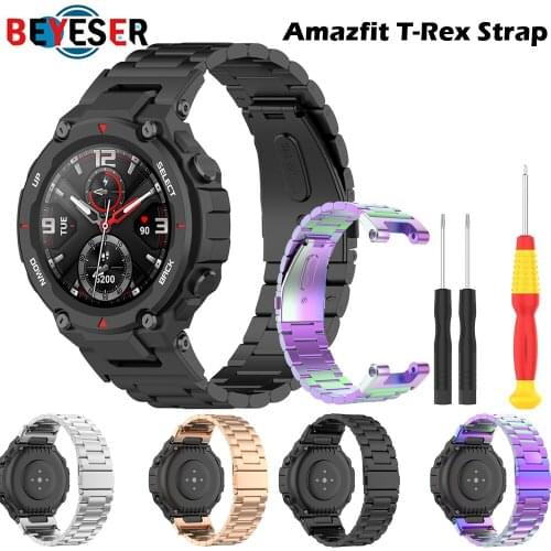 Stainless Steel Bracelet for Huami Amazfit T-REX Sport Strap Replacement Watchband for Xiaomi Huami Amazfit T rex Pro Correa