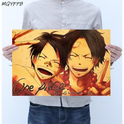 One Piece Anime Kraft Paper Poster Wall Sticker Home Furnishings Decorative Painting