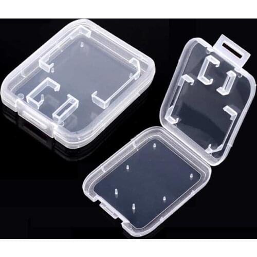 Sd Card Case Transparent Standard SD SDHC Microsd Case Box Protector Holder White Box Carry Storage Wholesale tf card storage MS