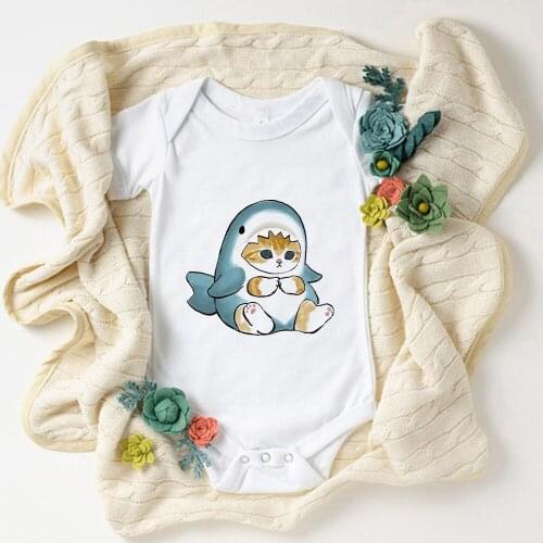 Kawaii Animal Vetement Bebe Garcon French Streetwear Baby Body Cat Print Cartoon Baby Girl Bodysuit 0-24 Month Clothes for Baby