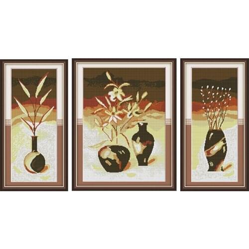 Joy Sunday Flower Art Cross Stitch Kits Embroidery Needlework Sets 11&14CTDIY Cross Stitch on Canvas Chinese Embroidery Sets