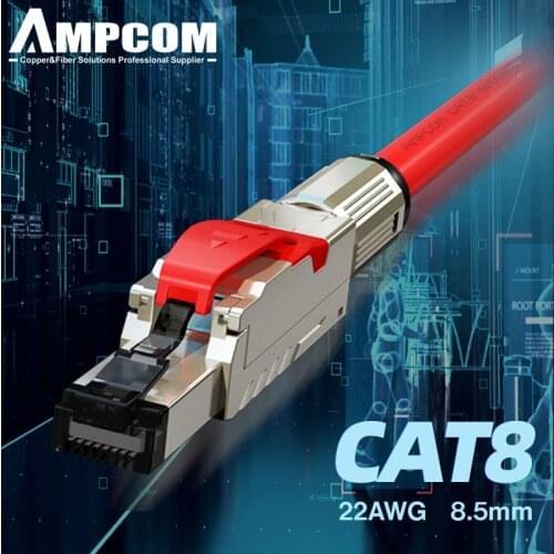 AMPCOM Network RJ45 Ethernet Cable Computer 10gbps Cat8 Cat7 Cat6A Cable Pre-terminated Patch Cord-Support custom length