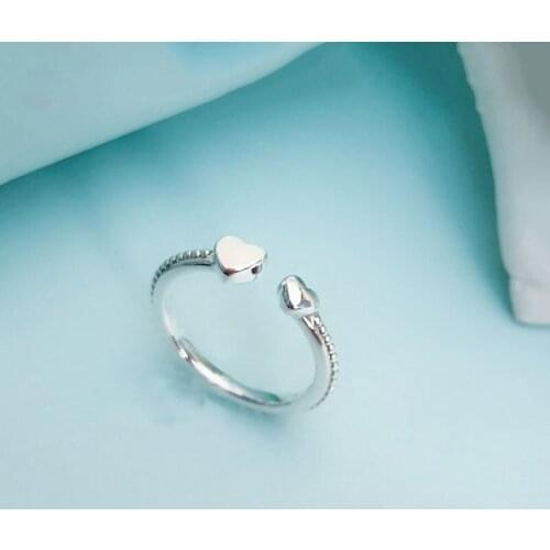 Authentic 925 Sterling Silver Pan Ring New Style Double Heart Love Ring For Women Wedding Party Gift Fashion Jewelry