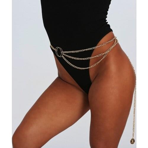 Bohemian Retro Style Multilayer Alloy Waist Chain Body Jewelry for Women Round Pendant Belly Chain Waist Chain Jewelry