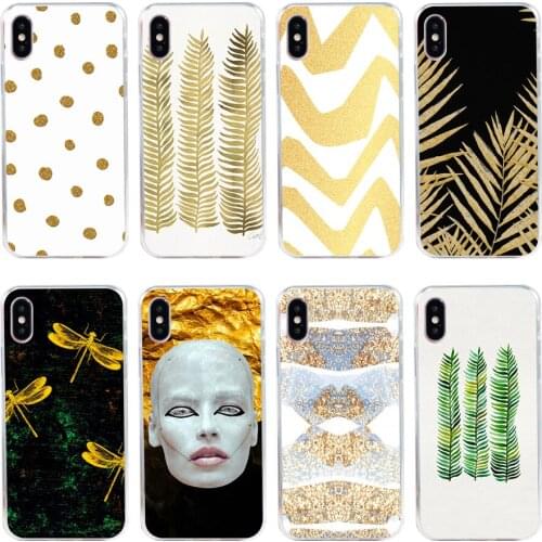 32H golden seaweed prints Soft Silicone Tpu Cover phone Case for iphone 5 5s se X XR XS Max case