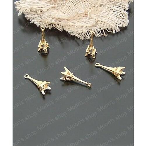 Wholesale 23*8mm Gold color Eiffel Tower Alloy 3D Charms Pendants DIY Fashion Jewelry Findings 20 pieces(JM251)
