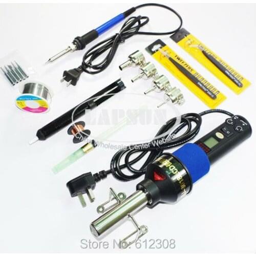 220V-240V 450W LCD Adjustable Heat Hot Air Gun Desoldering Soldering Station IC 8018LCD + 60W Temperature Adjust Soldering Iron