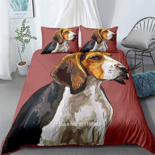 3D Printed Pet Dog Pattern Quilt Cover Pillowcase Cartoon Bedding High Quality Large Bedspread Favorite Gift for Boys and Girls